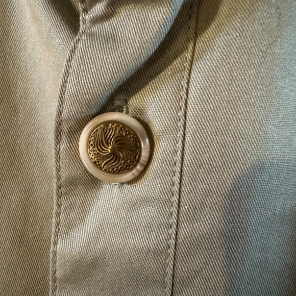 Men's Stubbs Western Wear Green Glow Banded Collar Long Sleeve Shirt SZ S - Picture 3 of 9